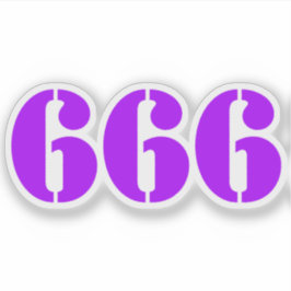 666 (paarse) sticker