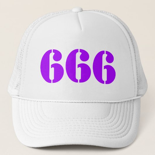 666 (paarse) trucker pet (Voorkant)