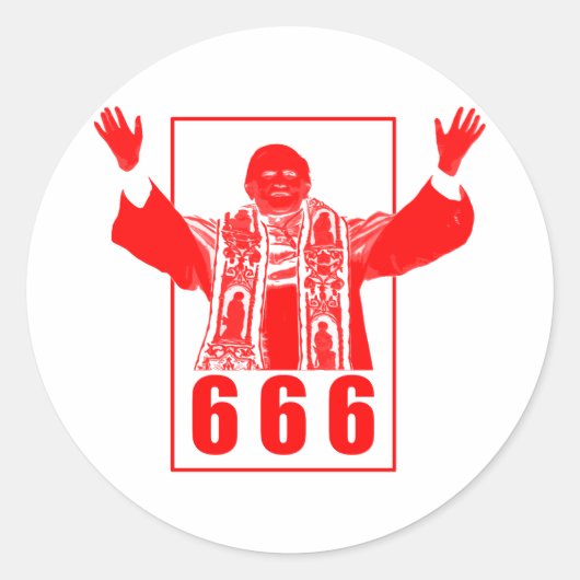 666 paus ronde sticker (Voorkant)