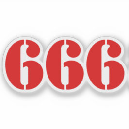 666 (rood) sticker