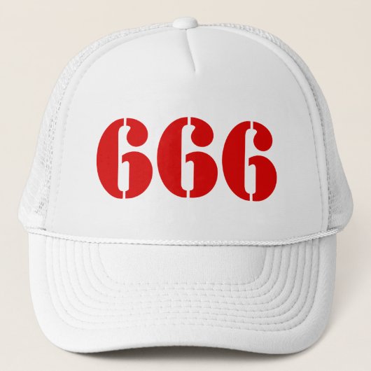 666 (rood) trucker pet (Voorkant)