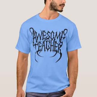 666 Satanic ROCK STAR teacher Dark METAL logo Prem T-shirt