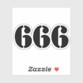 666 (zwart) sticker (Vel)