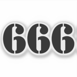 666 (zwart) sticker