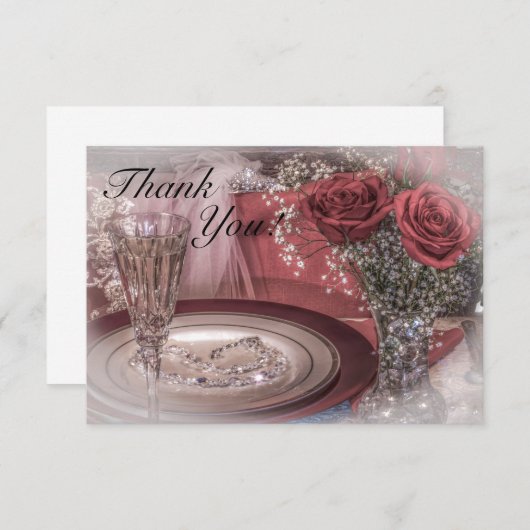 6679-Bruid's Seat aan Trouwtafel Bedankkaart (Voorkant / Achterkant)