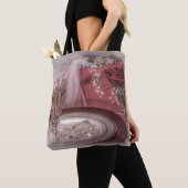 6679-Bruidstoel met sluier, champagne, roos Tote Bag (Dichtbij)