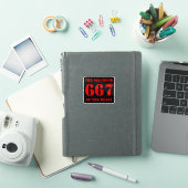 667 De buurman van het beest (rood op zwart) Sticker (iPad Cover)