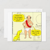 668 nieuwe het mancartoon van Éénjarigen Feestdagenkaart (Voorkant / Achterkant)