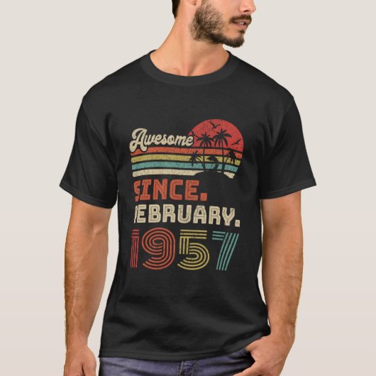 66 Awesome sinds februari 1957 66ste T-shirt (Voorkant)