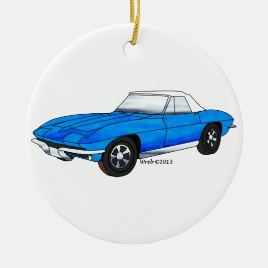 66 Corvette Roadster Keramisch Ornament (Voorkant)