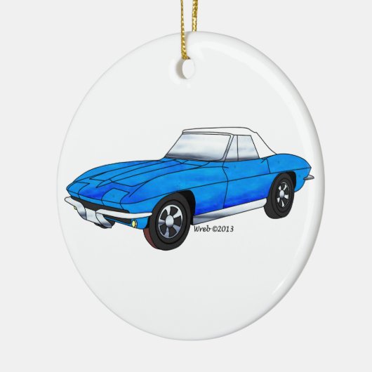66 Corvette Roadster Keramisch Ornament (Links)
