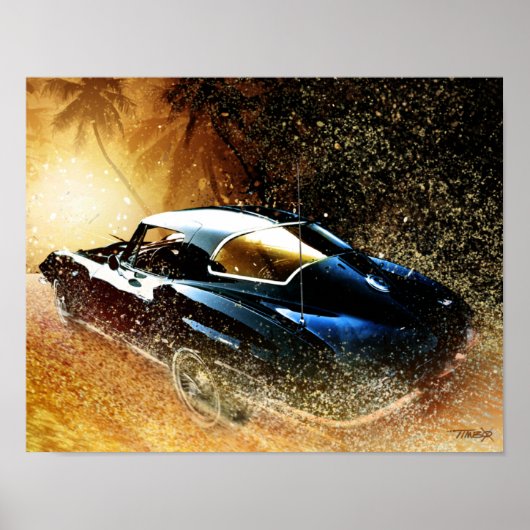 "66 Corvette-schilderij Poster (Voorkant)