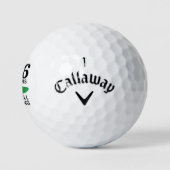 66 jaar en nog steeds swingende grappige 66e verja golfballen (Logo)