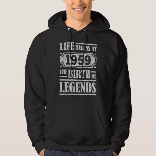 66 jaar oud 1959 Geboorte van de legende 66ste ver Hoodie (Voorkant)