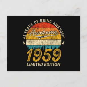 66 Jaar Oud 1959 Retro Geweldig 66ste Verjaardag C Briefkaart