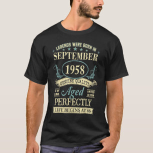 66 jaar oud 66e verjaardag legendes geboren in sep t-shirt
