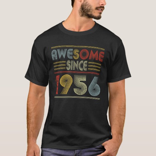 66 jaar oude geschenken Geweldige sinds 1956 Retro T-shirt (Voorkant)