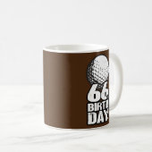 66 jaar oude Golfgolfer 66e verjaardag Koffiemok (Voorkant rechts)