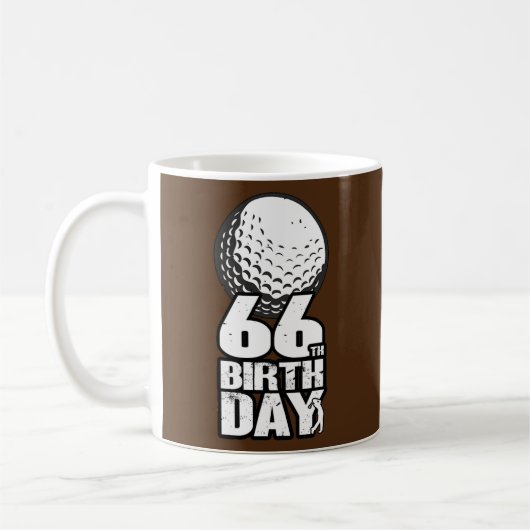 66 jaar oude Golfgolfer 66e verjaardag Koffiemok (Links)
