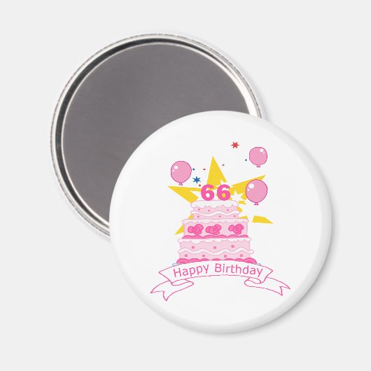 66 jaar oude vogelbeker magneet (Voorkant / Achterkant)