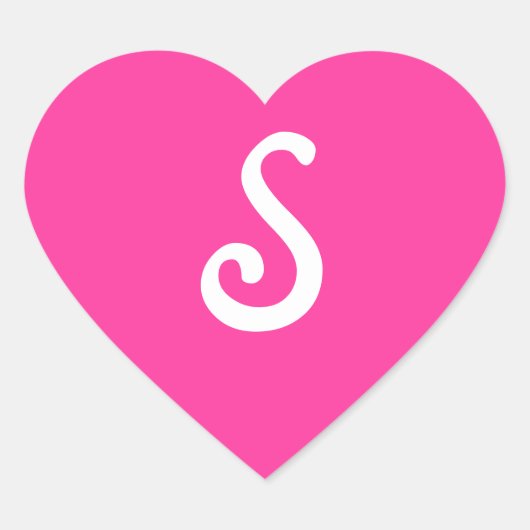 66 Lipstick Roze monogrammed Heart Sticker (Voorkant)