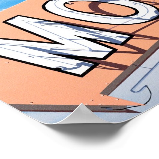 66 Motel op Historic Route 66 Poster (Hoek)