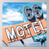 66 Motel op Historic Route 66 Poster (Voorkant)