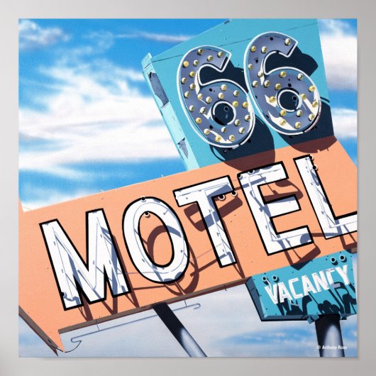66 Motel op Historic Route 66 Poster (Voorkant)