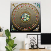 [66] Rond Tibetaans "OM" Mantra Mandala Poster (Thuiskantoor)