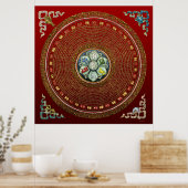 [66] Rond Tibetaans "OM" Mantra Mandala Poster (Keuken)