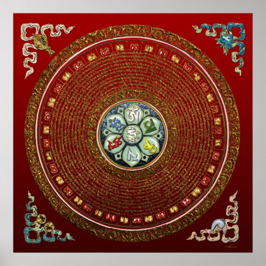 [66] Rond Tibetaans "OM" Mantra Mandala Poster (Voorkant)