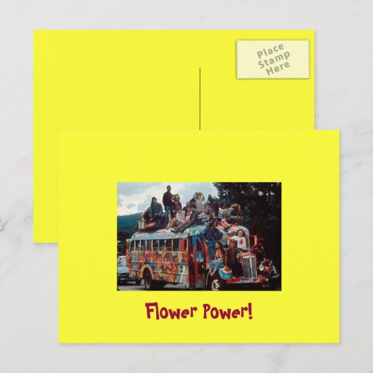 66 Wenskaart Hippies Briefkaart (Voorkant / Achterkant)