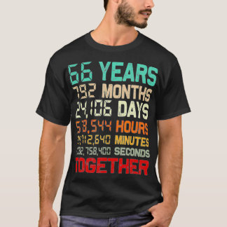 66 Years Together Couple Matching 66th Wedding Ann T-shirt