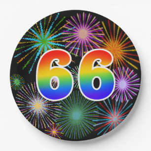 66e Evenement - Leuk, Kleurrijk, Vet, Regenboog 66 Papieren Bordje