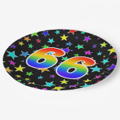 66e Evenement: Vet, Leuk, Kleurrijke Regenboog 66 Papieren Bordje (Gekanteld)
