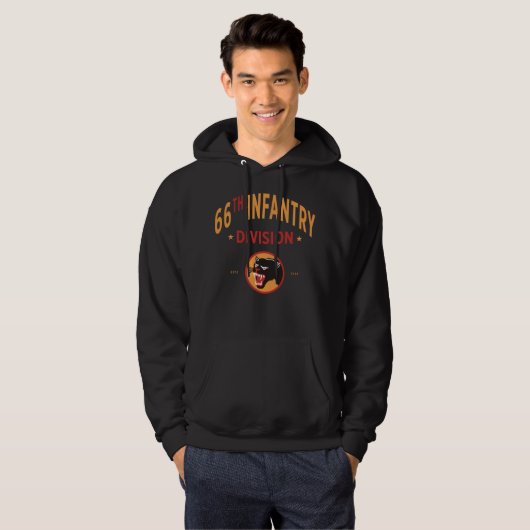 66e Infanteriedivisie - Black Panther Division Hoodie (Voorkant volledig)