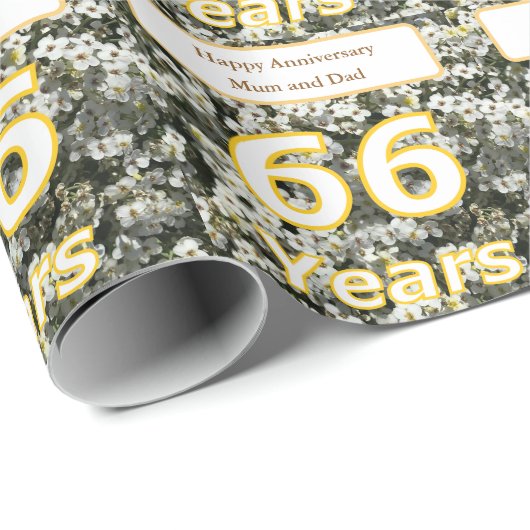 66e Jubileum bewerkbaar Cadeaupapier (Rol Hoek)