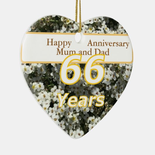 66e Jubileum bewerkbaar Keramisch Ornament (Rechts)