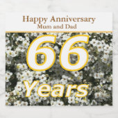 66e Jubileum bewerkbaar Sparkling Wijnetiket (Enkel label)