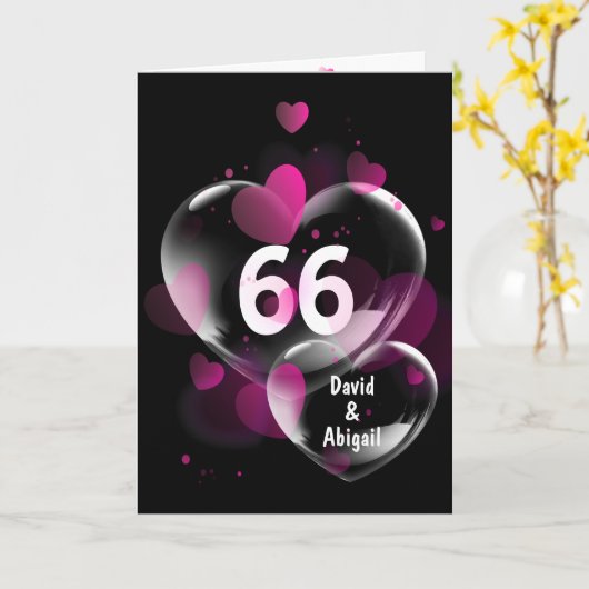 66e Jubileum hartbellen op de zwarte kaart (Gele Bloem)