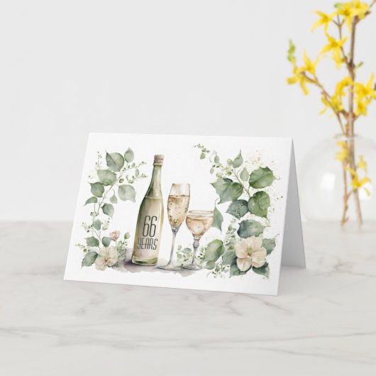 66e Jubileum Wijn en Ivy Kaart (Gele Bloem)