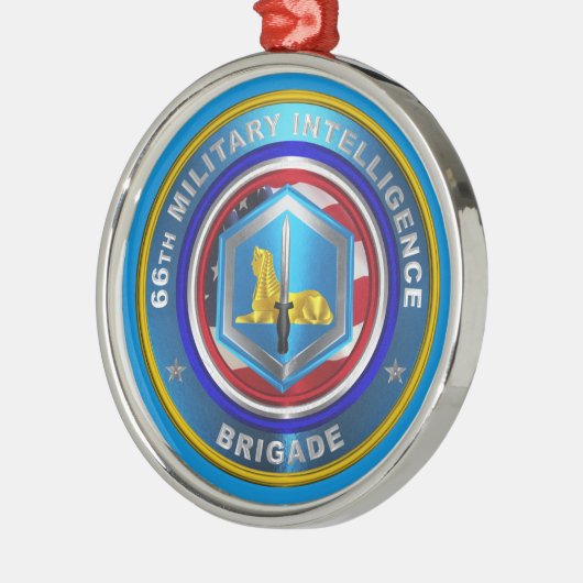 66e Kerstmis van de Militaire Inlichtingenbrigade Metalen Ornament (Links)