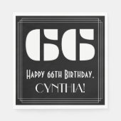 66e verjaardag: Art Deco geïnspireerd look "66" +  Servet (Voorkant)