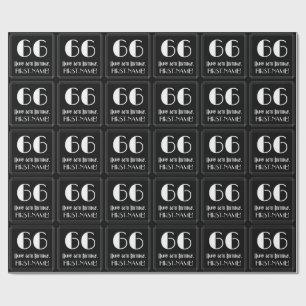 66e verjaardag - Art Deco Geïnspireerde look "66", Cadeaupapier
