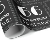 66e verjaardag - Art Deco Geïnspireerde look "66", Cadeaupapier (Rol Hoek)