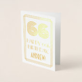 66e verjaardag - Art Deco Geïnspireerde look "66"  Folie Kaarten (Voorkant)