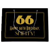 66e verjaardag — Art Deco Geïnspireerde look "66"  Groot Cadeauzakje (Voorkant)