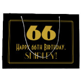66e verjaardag — Art Deco Geïnspireerde look "66"  Groot Cadeauzakje (Achterkant)