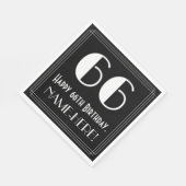 66e verjaardag ~ Art Deco Geïnspireerde look "66", Servet (Hoek)