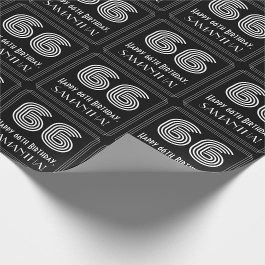 66e verjaardag: Art Deco geïnspireerde look "66" w Cadeaupapier (Hoek)